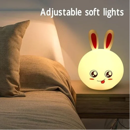 Silicone Open Eye Bunny Touch Lamp