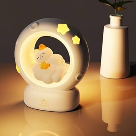 Sleeping Cat LED Night Light Lamp with Touch Control